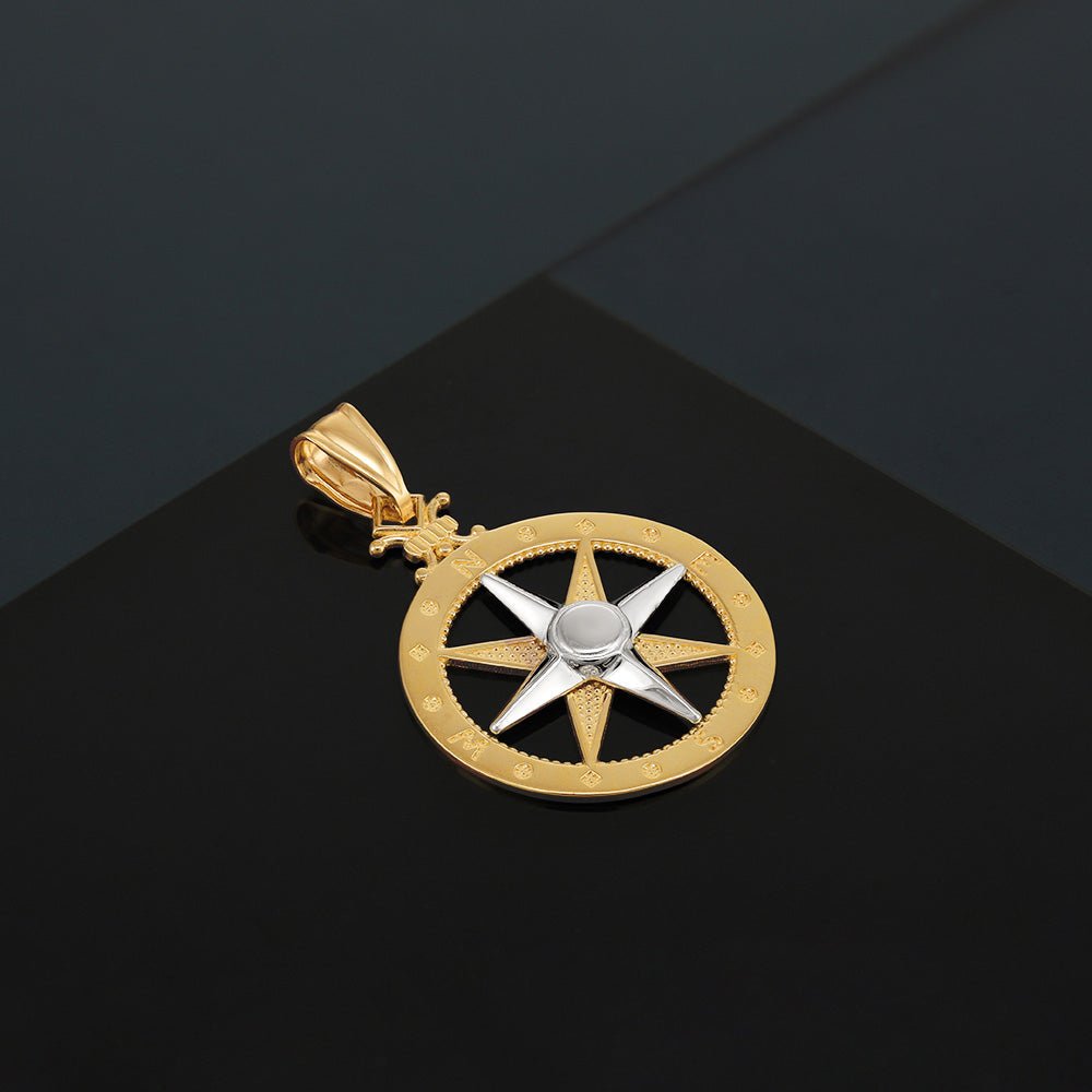 9ct yellow Gold Compass Pendant - FJewellery