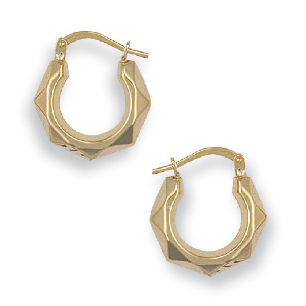9ct Yellow Gold Creole Earrings 16.0 X 3.3mm - FJewellery