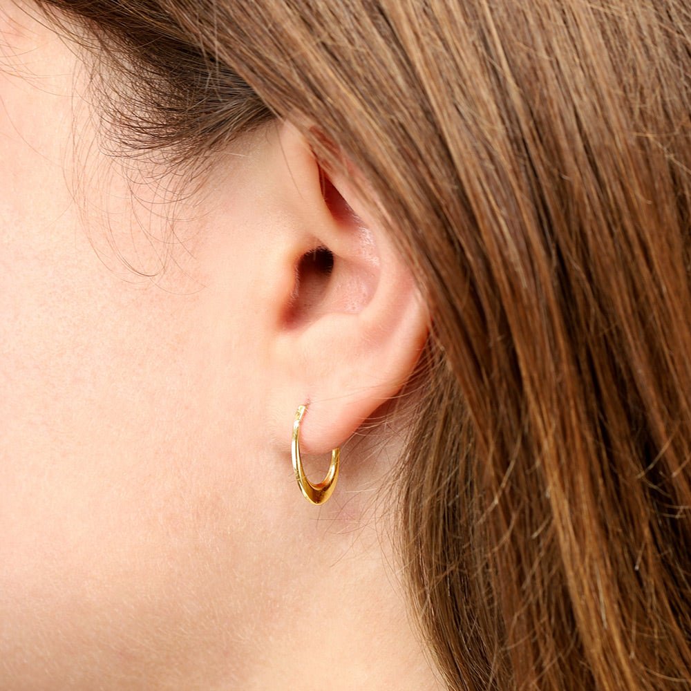 9ct Yellow Gold Creole Earrings 16.5 X 10mm - FJewellery