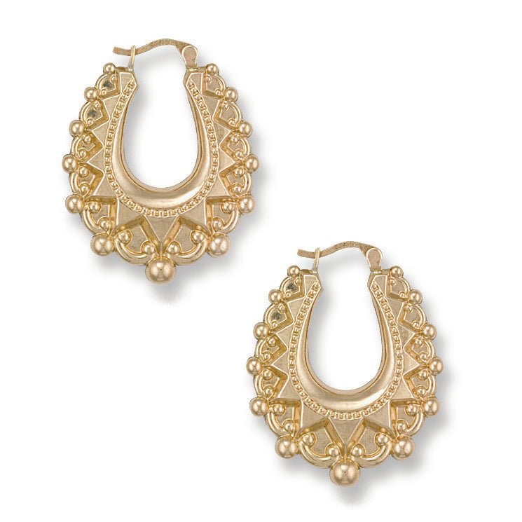 9ct Yellow Gold Creole Earrings 37.1 X 30.9mm - FJewellery