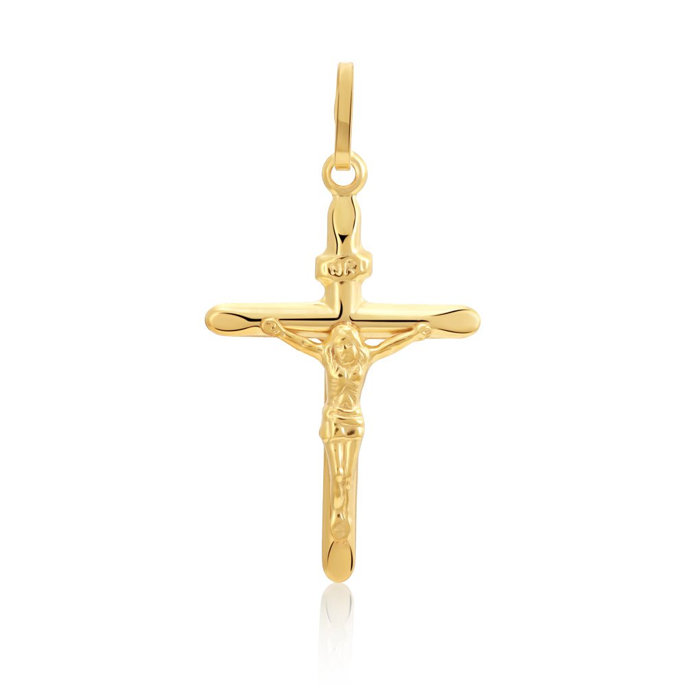 9ct Yellow Gold Crucifix - FJewellery