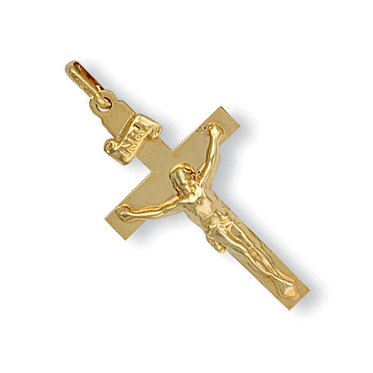 9ct Yellow Gold Crucifix Pendant - FJewellery