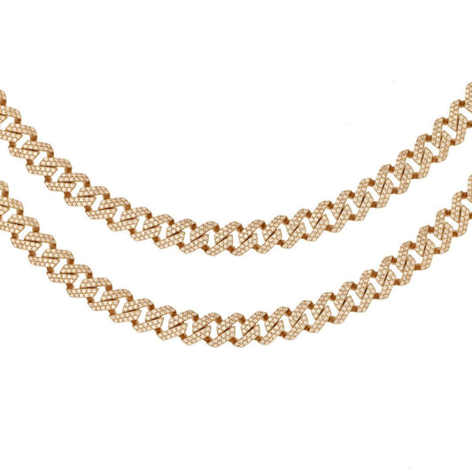 9ct Yellow Gold Cubic zirconia Curb Chain 9mm 2017042 - FJewellery