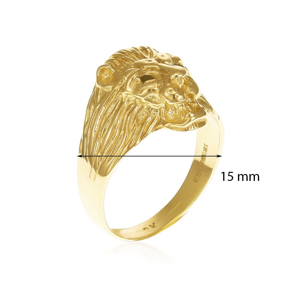 9ct yellow gold cubic zirconia Lion Rings PD60-9-19-24 - FJewellery