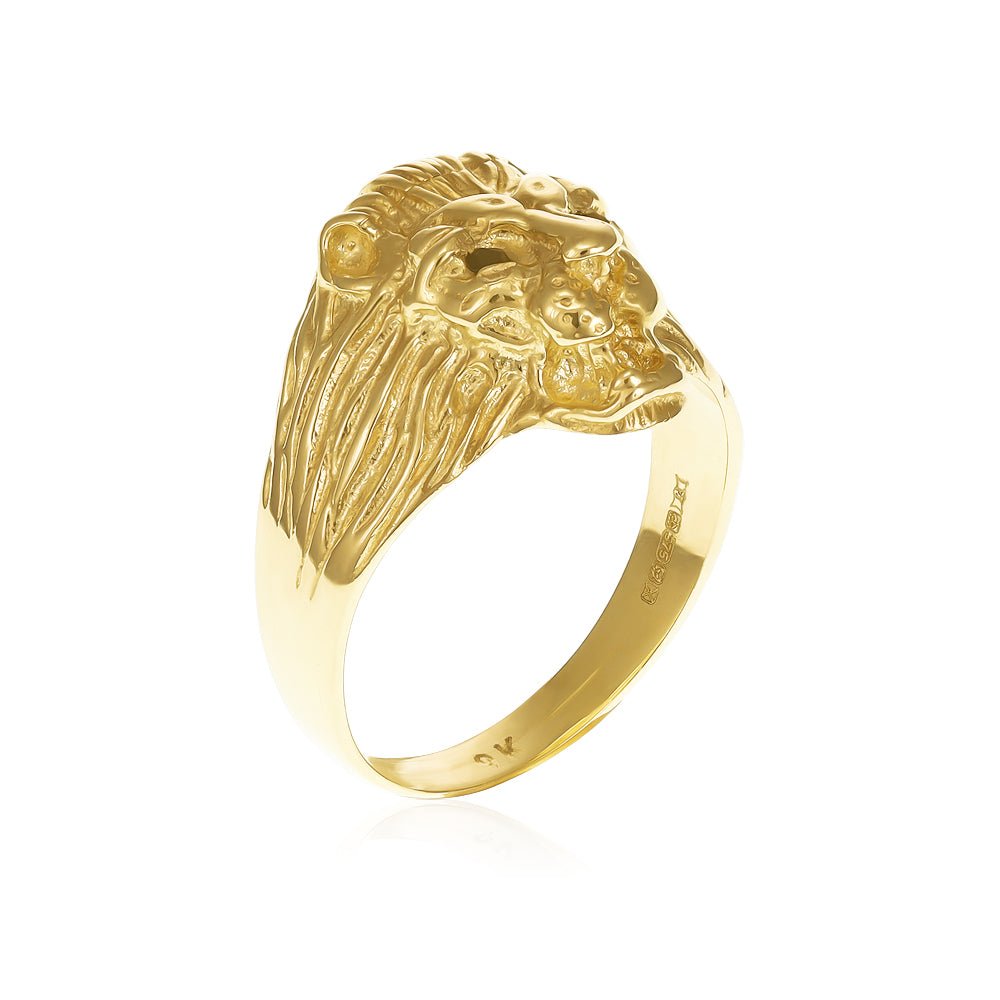 9ct yellow gold cubic zirconia Lion Rings PD60-9-19-24 - FJewellery