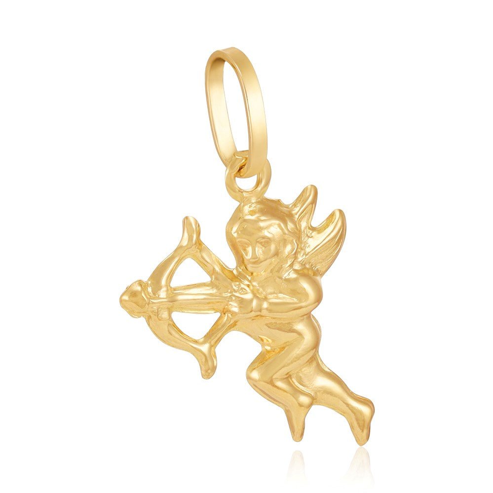 9ct Yellow Gold Cupid Pendant - FJewellery