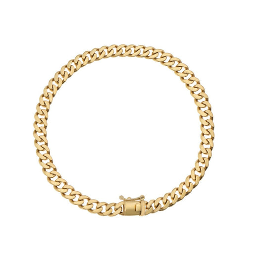 9ct Yellow Gold Curb bracelet 6mm VICBH 6MM B - FJewellery