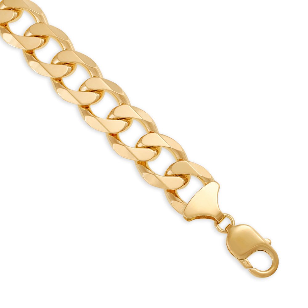 9ct Yellow Gold Curb Bracelet - FJewellery