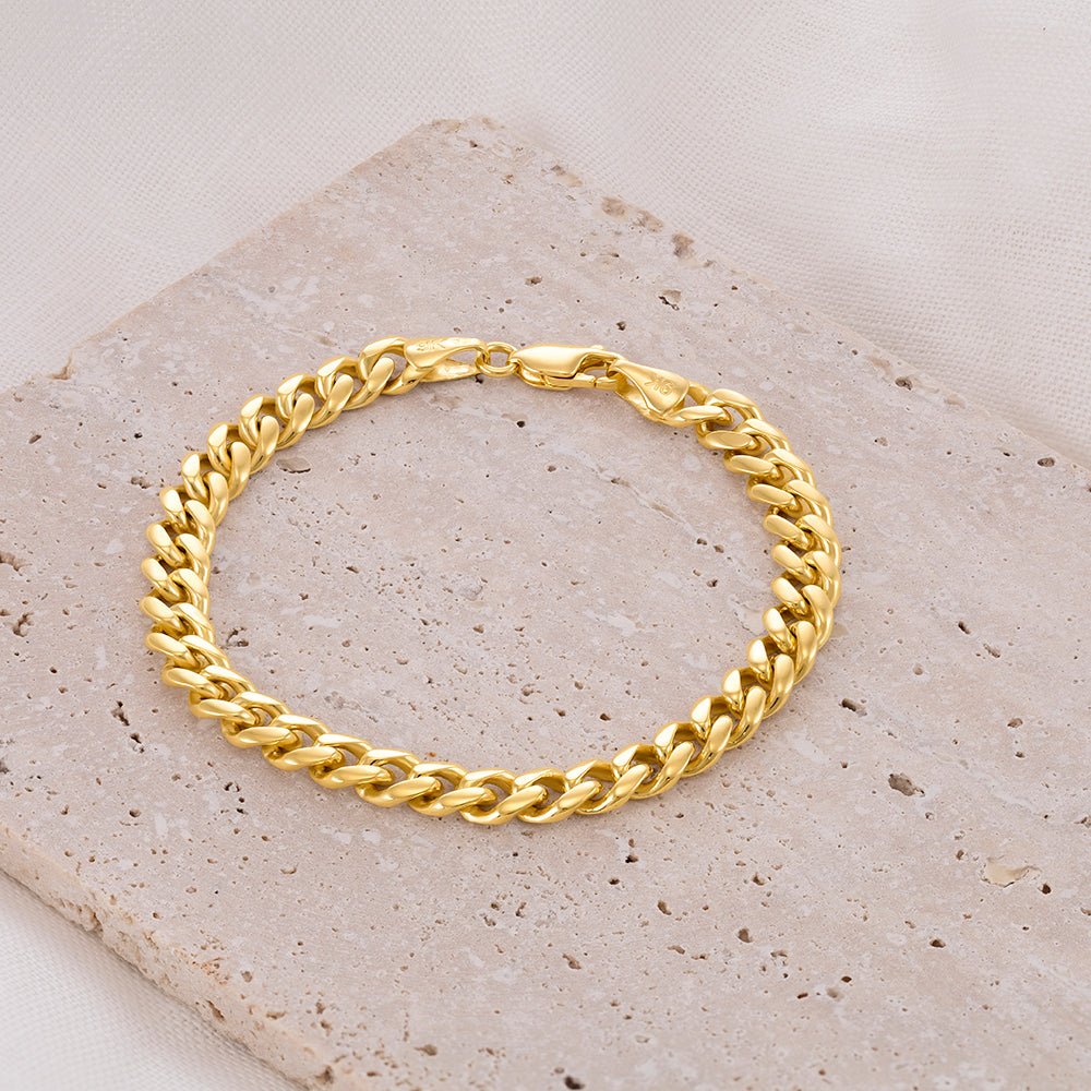 9ct Yellow Gold Curb Bracelets 5mm CNM01441-8 - FJewellery