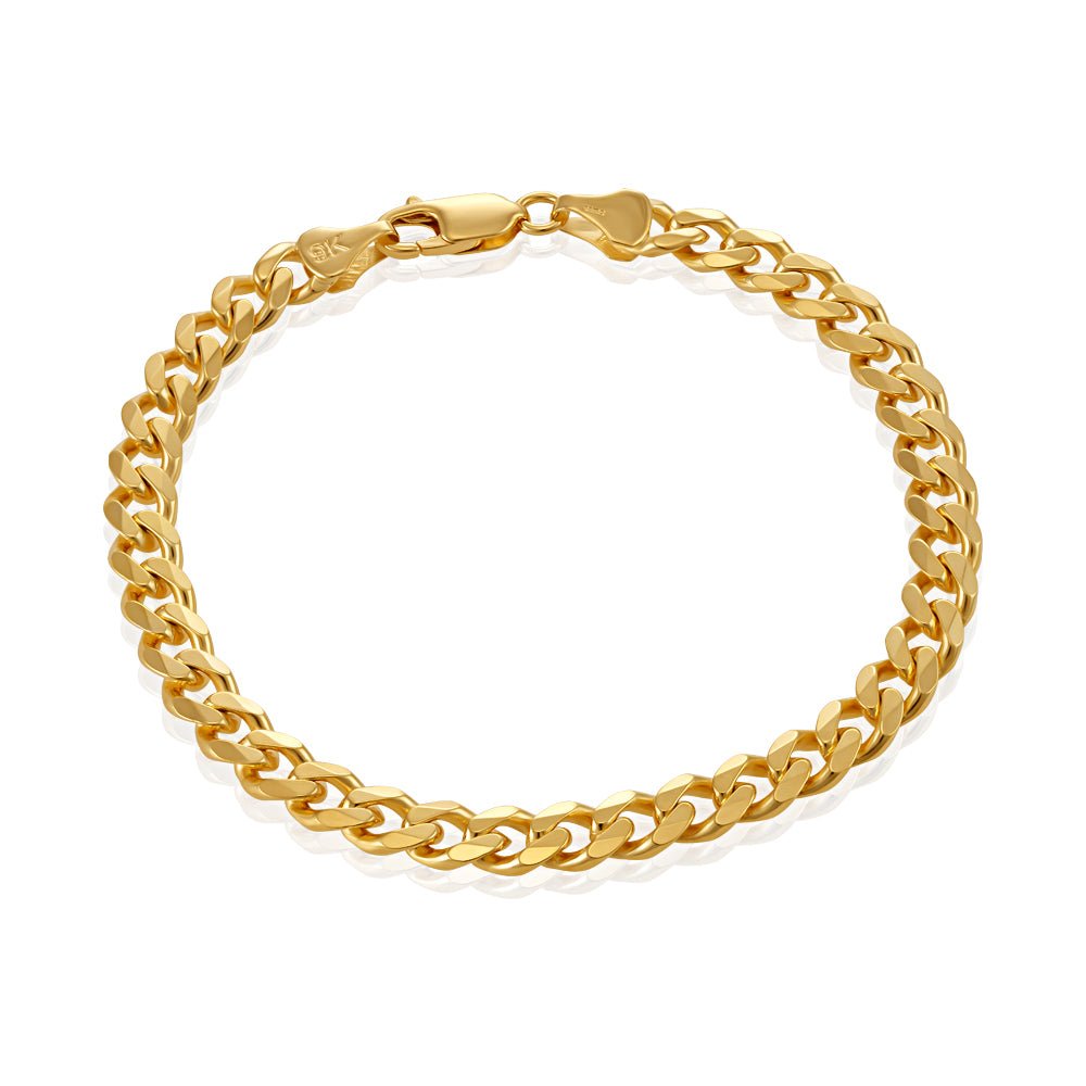 9ct Yellow Gold Curb Bracelets 6mm - FJewellery