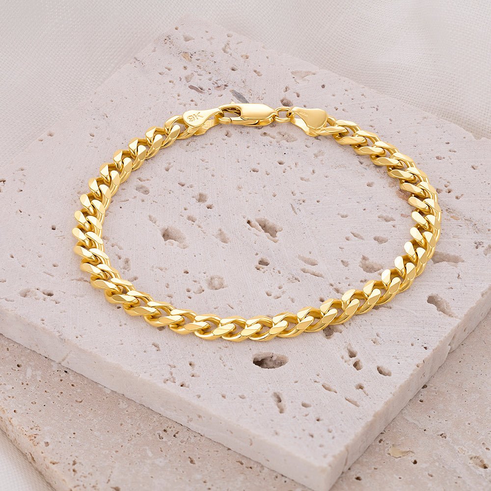 9ct Yellow Gold Curb Bracelets 6mm - FJewellery