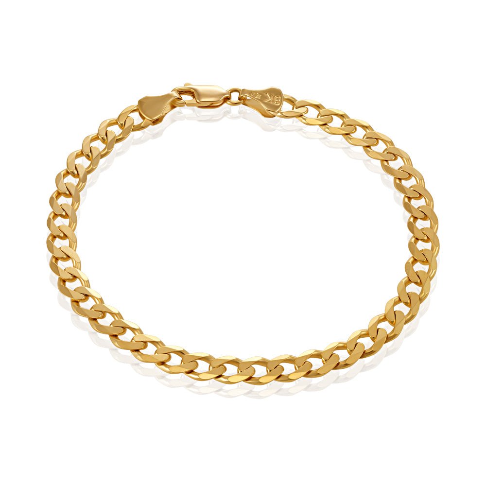 9ct Yellow Gold Curb Bracelets 7mm - FJewellery