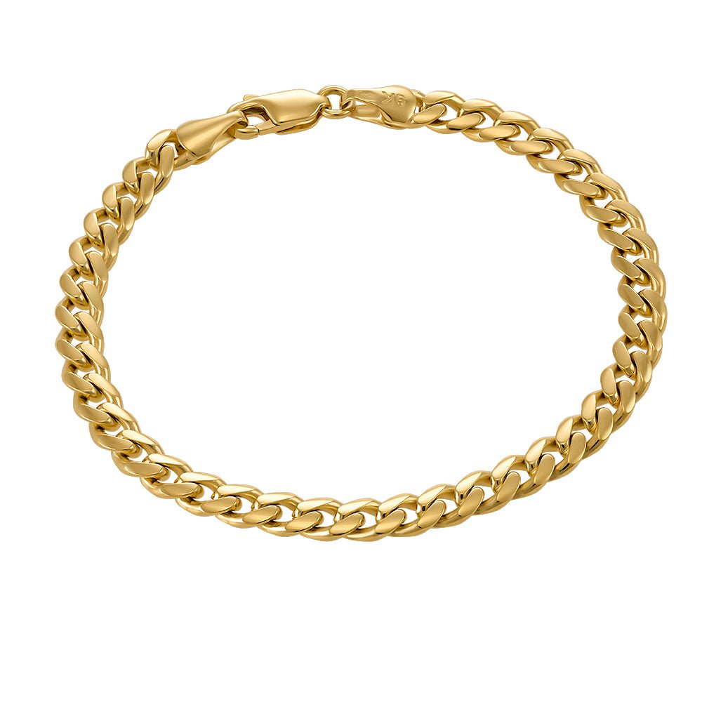 9ct Yellow Gold Curb Bracelets 8mm - FJewellery