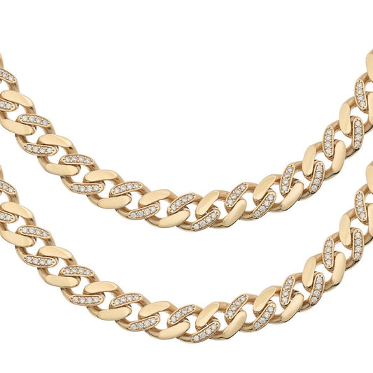 9ct Yellow Gold Curb Chain 11mm 2017046 - FJewellery
