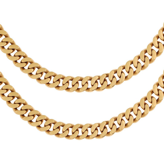 9ct Yellow Gold Curb Chain 12mm 2017075 - FJewellery
