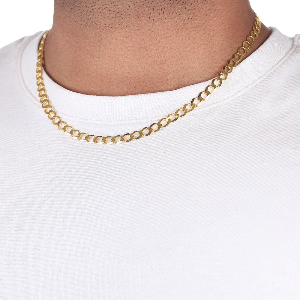 9ct Yellow Gold Curb Chain 6mm - FJewellery