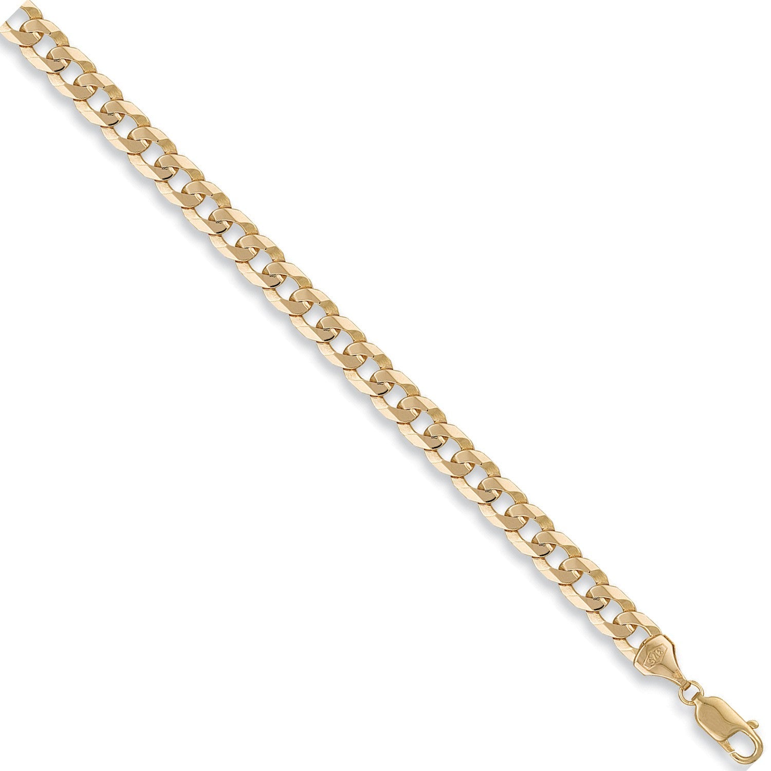 9ct Yellow Gold Curb Chain 7.5mm - FJewellery