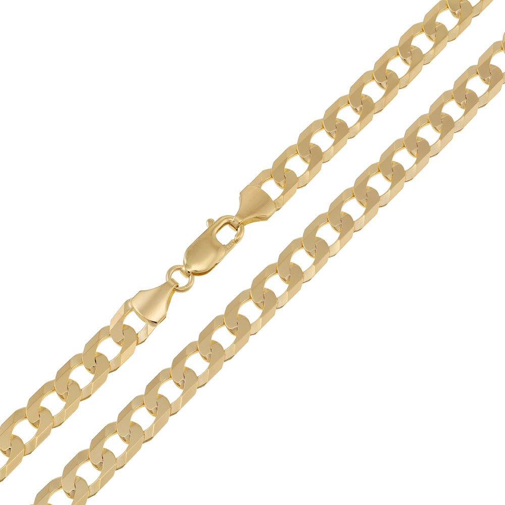 9ct Yellow Gold Curb Chain 7mm - FJewellery