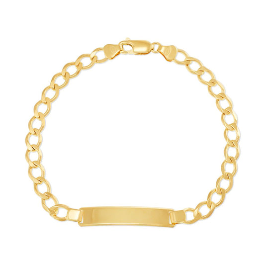 9ct Yellow Gold Curb Id Bracelet 5mm - FJewellery