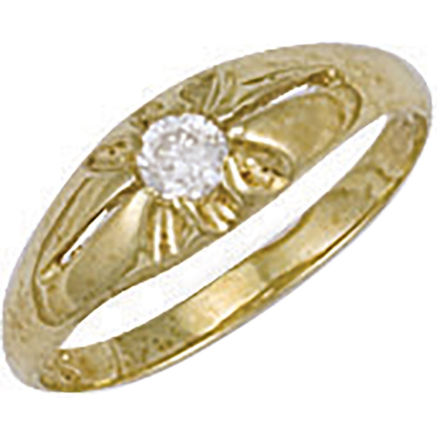 9ct Yellow Gold Cz Baby Gipsy Ring - FJewellery
