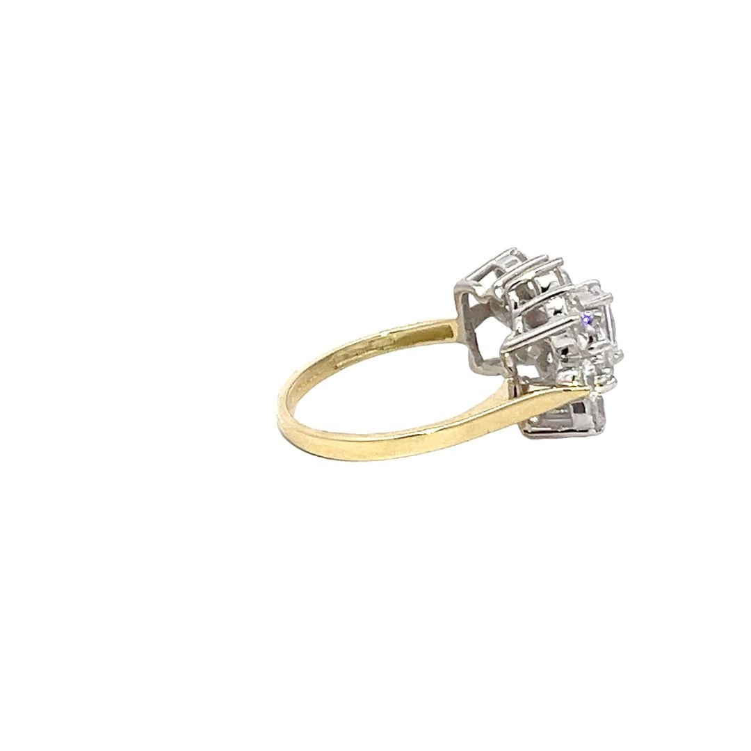 9ct Yellow Gold Cz Boat Ring 111188 - FJewellery