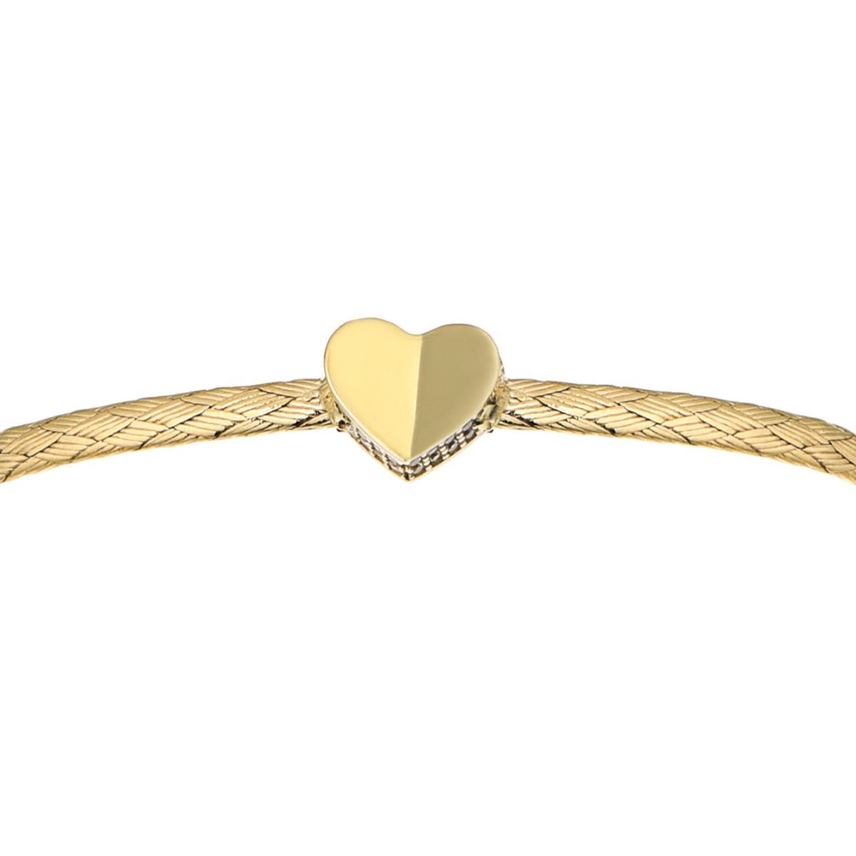 9ct Yellow Gold CZ Heart Bracelet 1750300 - FJewellery