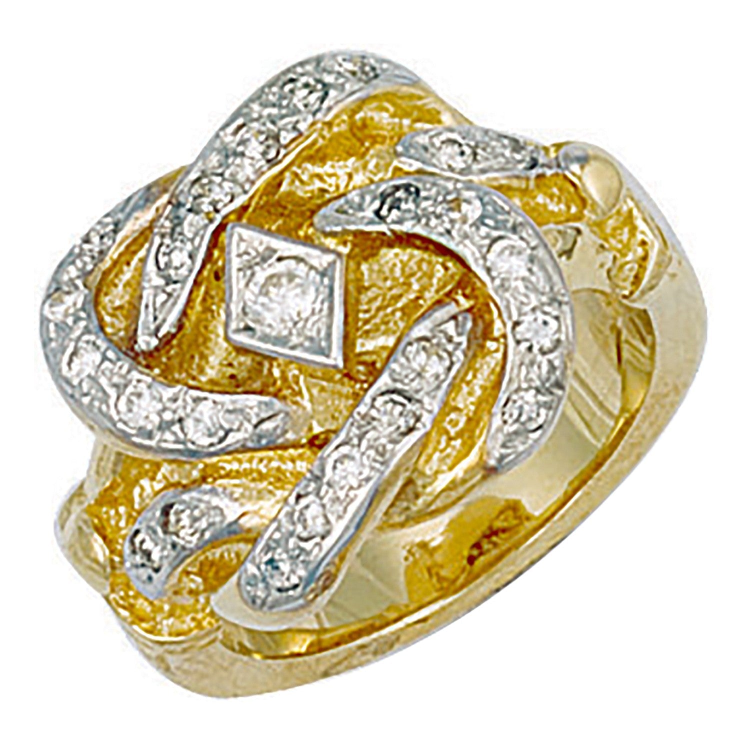 9ct Yellow Gold Cz Knot Ring - FJewellery