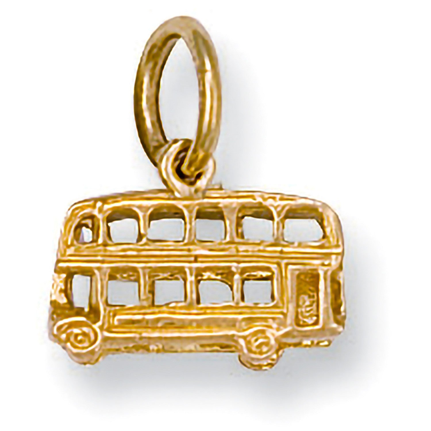 9ct Yellow Gold Dainty Bus Pendant - FJewellery