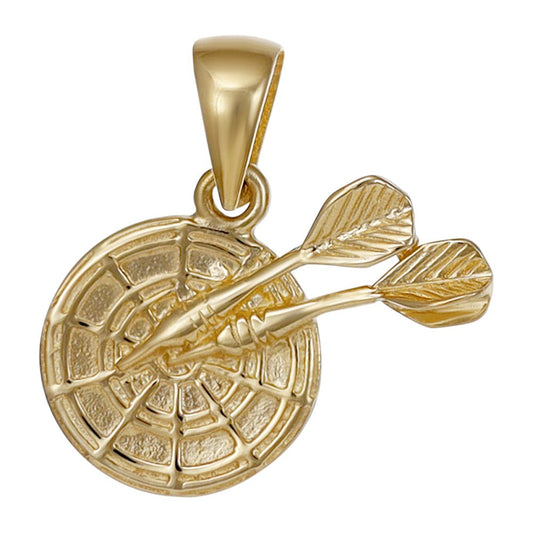 9ct yellow gold Darts on target Drop Pendants PD60-9-38-33 - FJewellery