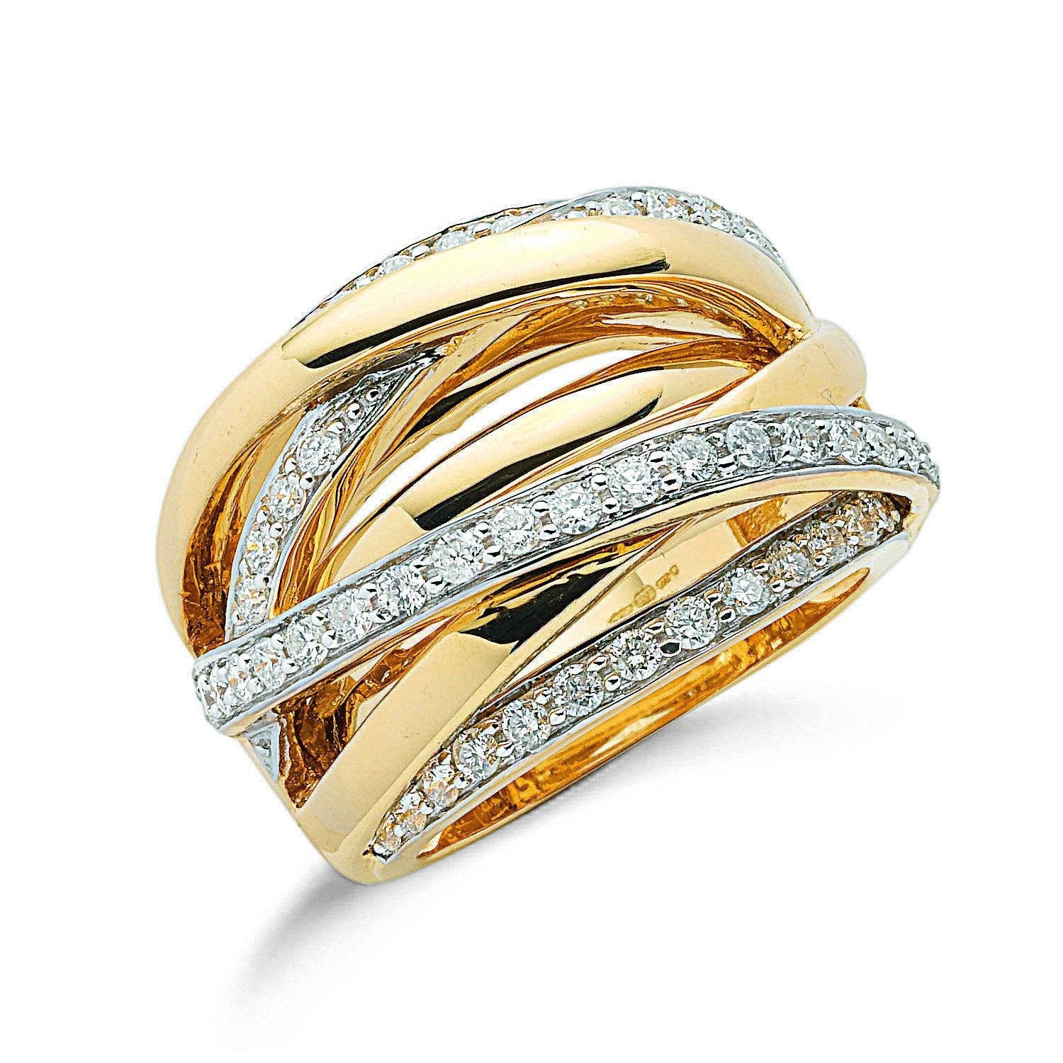 9ct Yellow Gold Diamond Rings - FJewellery
