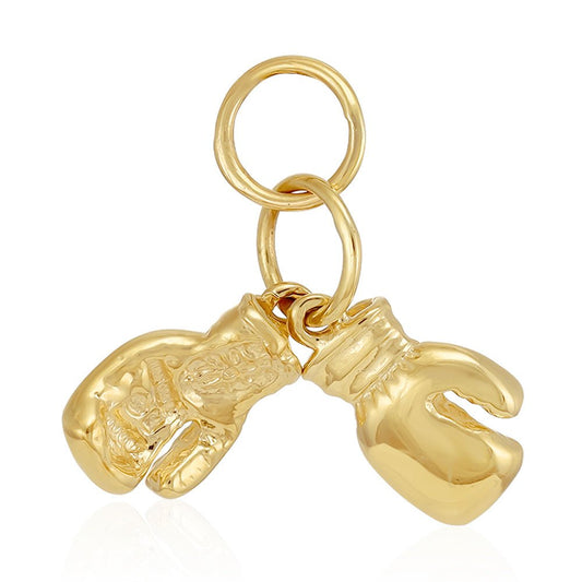 9ct Yellow Gold Double Boxing Glove Pendant - FJewellery