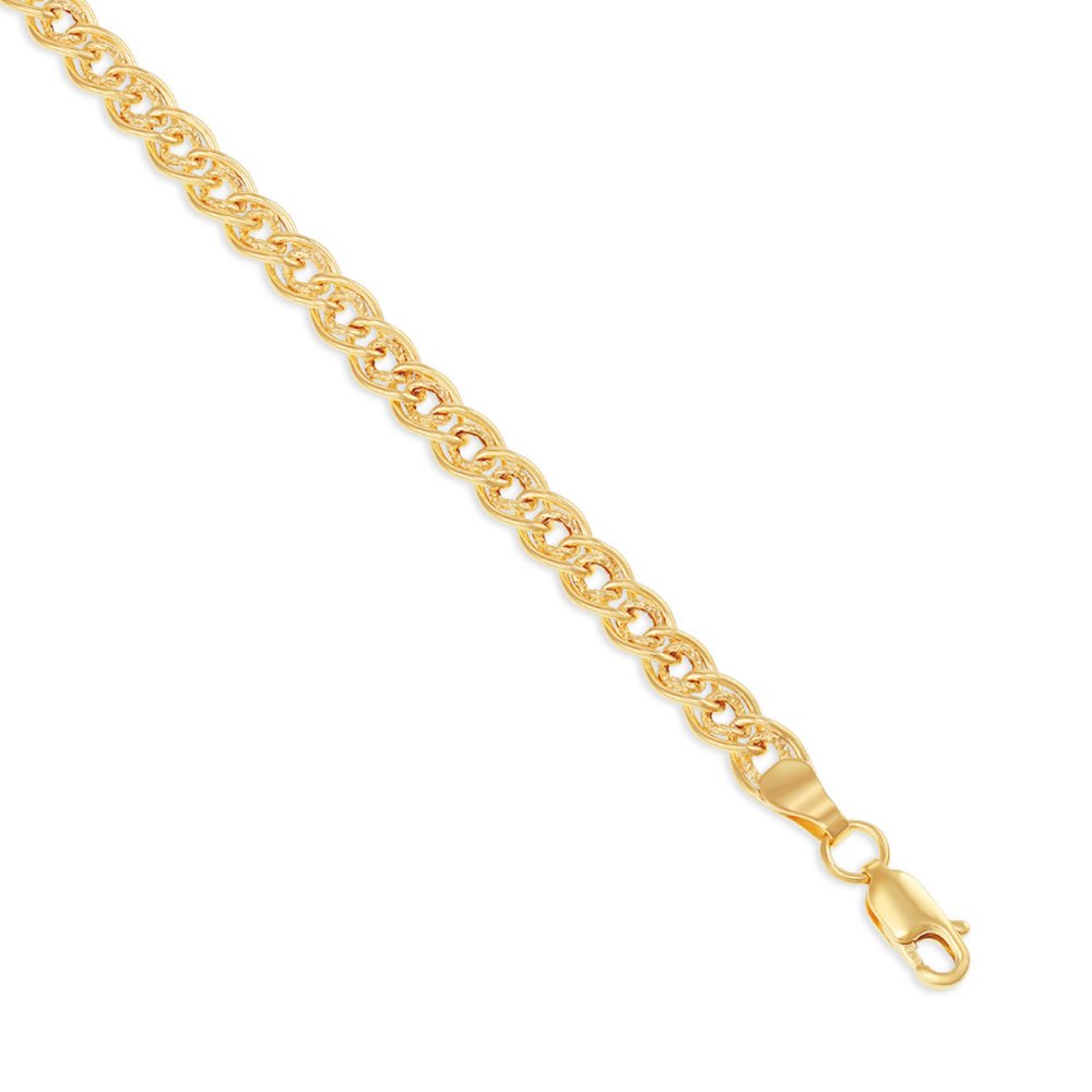 9ct Yellow Gold Double Link Bracelet - FJewellery