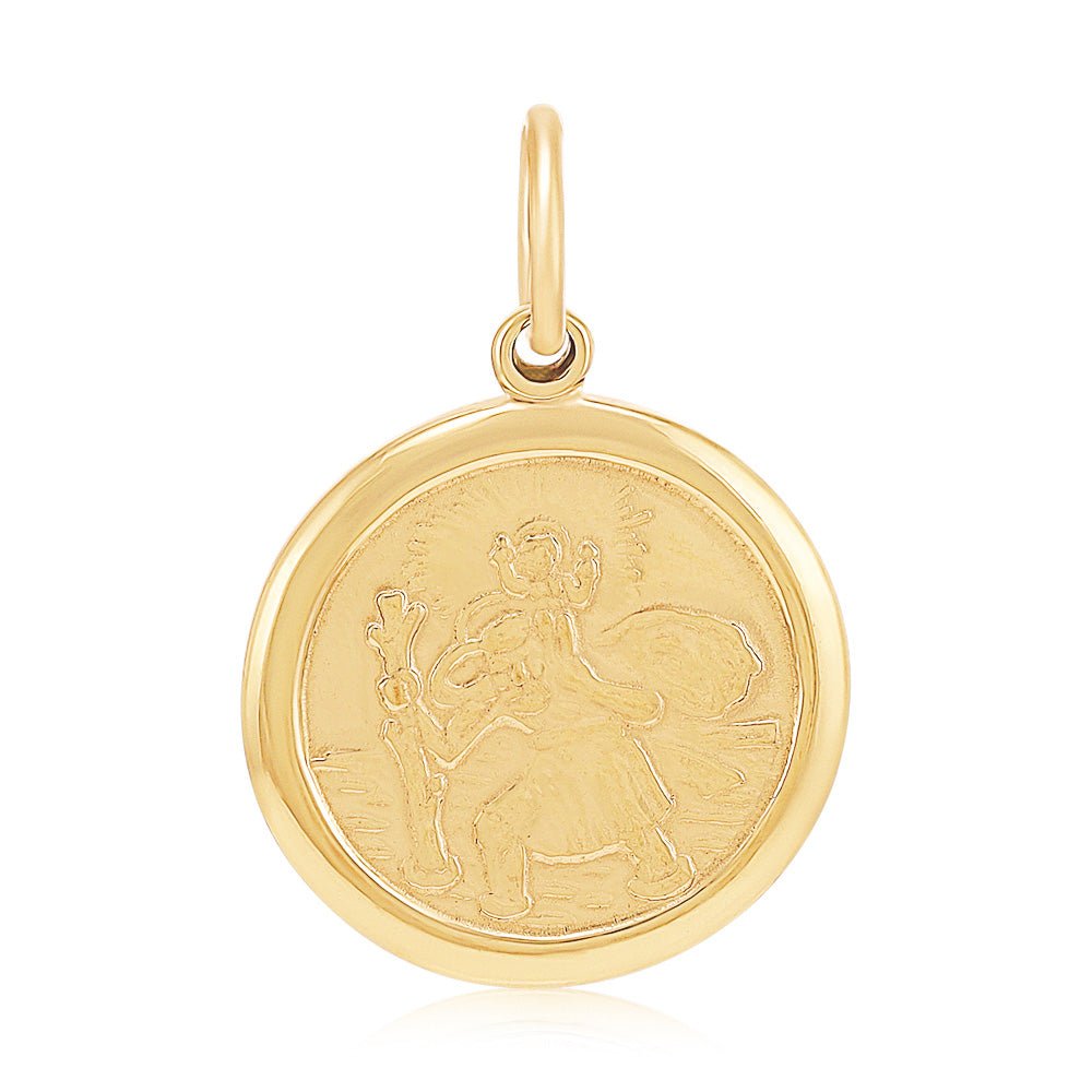 9ct Yellow Gold Double Sided Saint Christopher Pendant - FJewellery