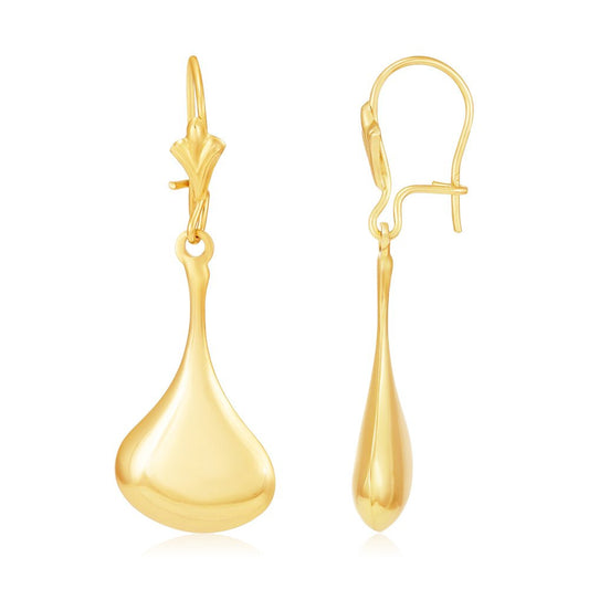 9ct Yellow Gold Drop Earrings 35.6 X 12mm - FJewellery