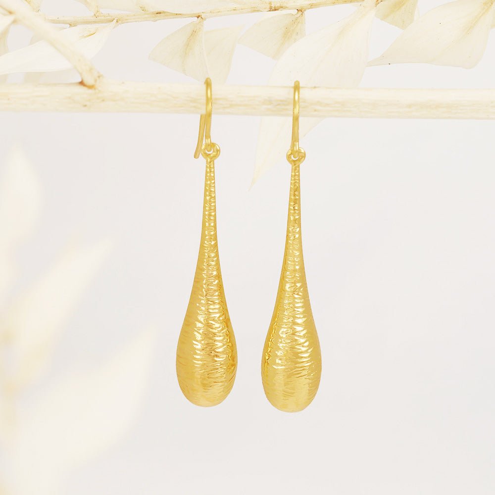 9ct Yellow Gold Drop Earrings 7.5 X 9.0mm - FJewellery