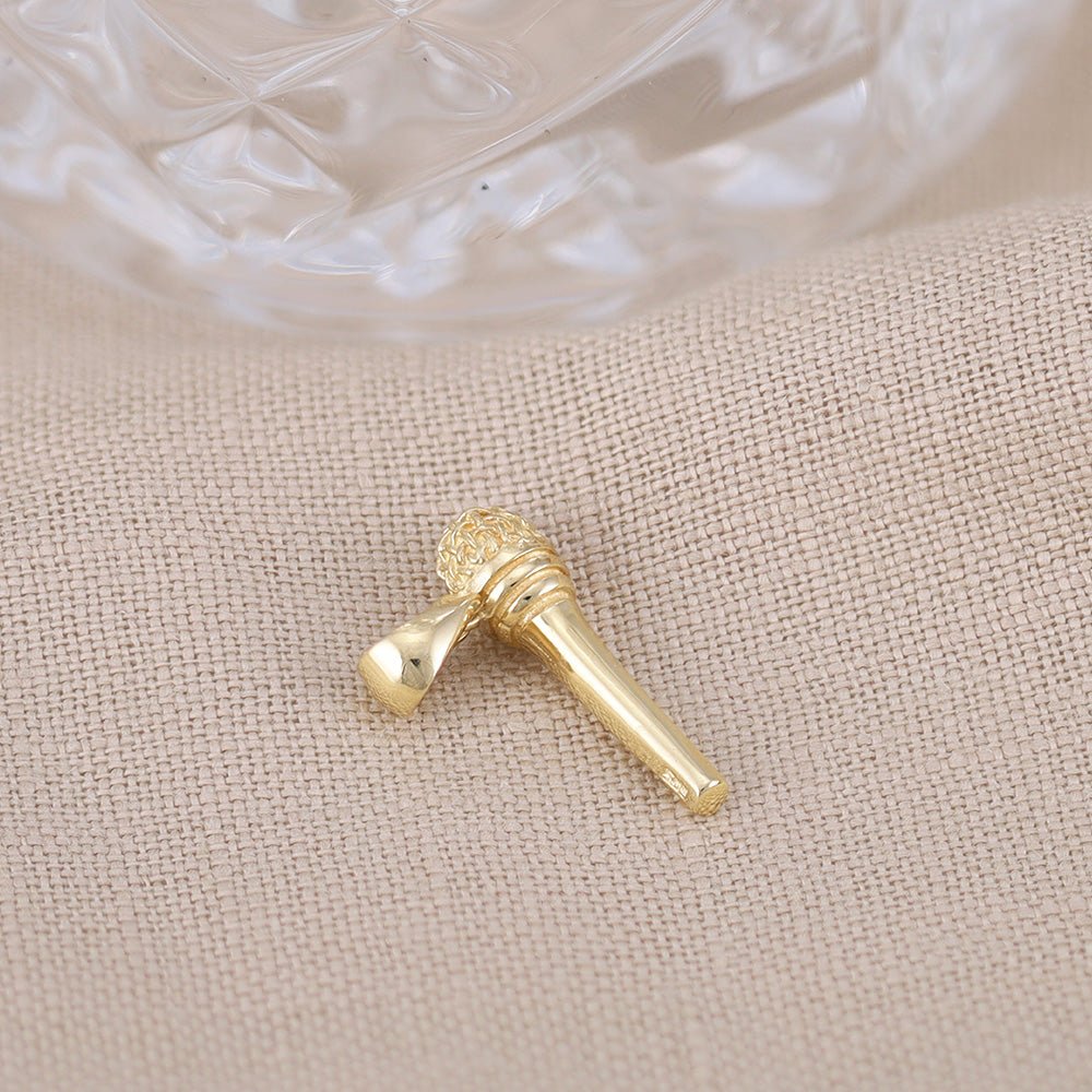 9ct yellow gold Drop Mike Pendants PD60-9-55-14 - FJewellery