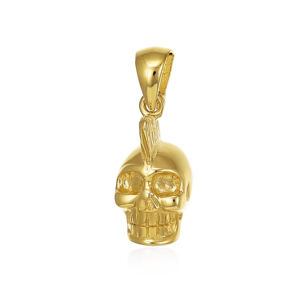 9ct yellow gold Drop Skull Pendants PD60-9-52-11 - FJewellery