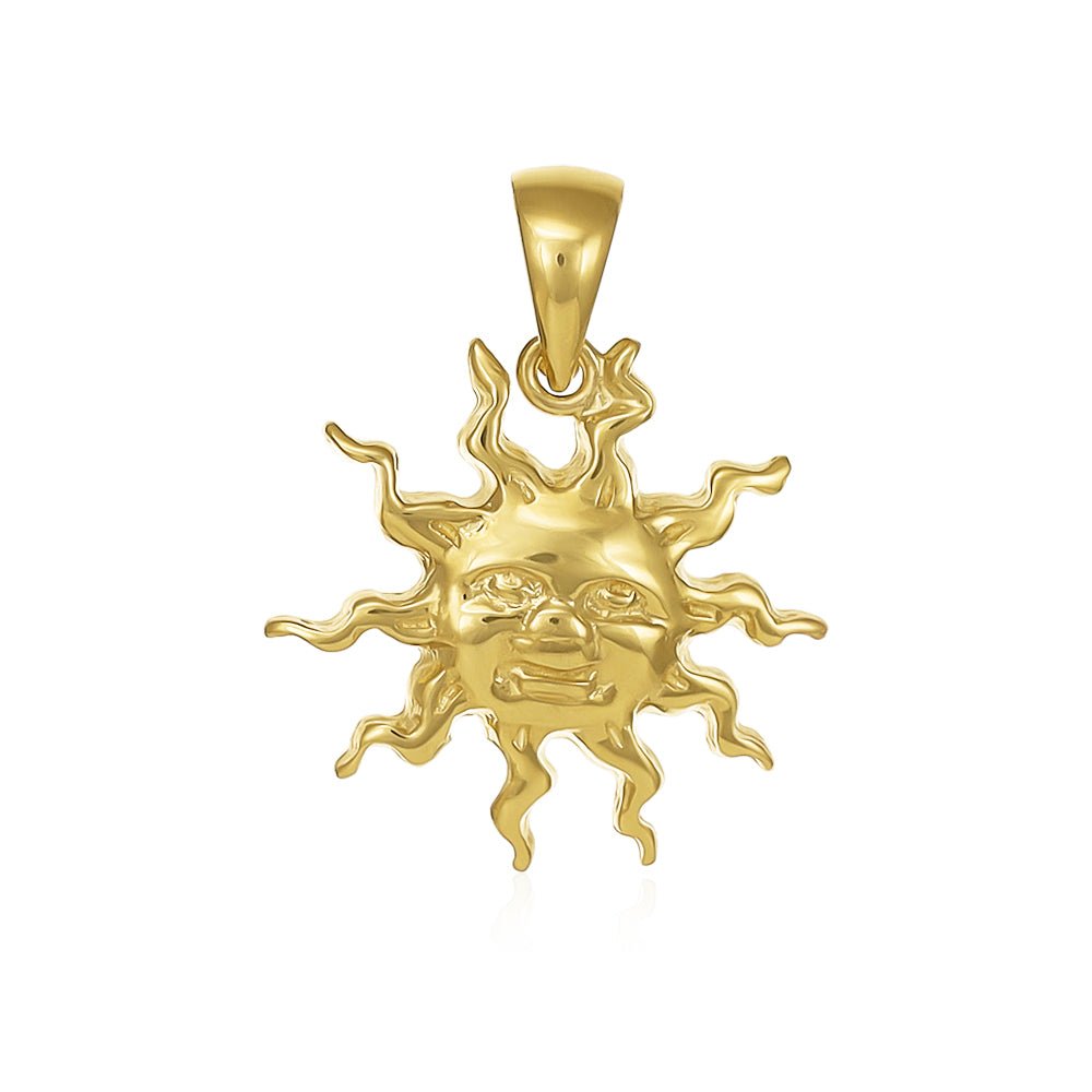 9ct yellow gold Drop Sun Pendants PD60-9-35-17 - FJewellery