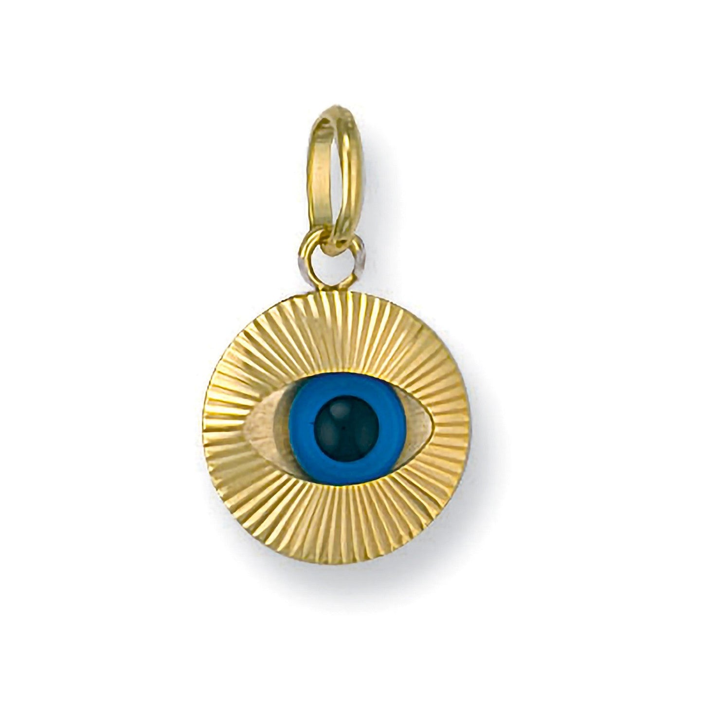 9ct Yellow Gold Evil Eye Pendant - FJewellery