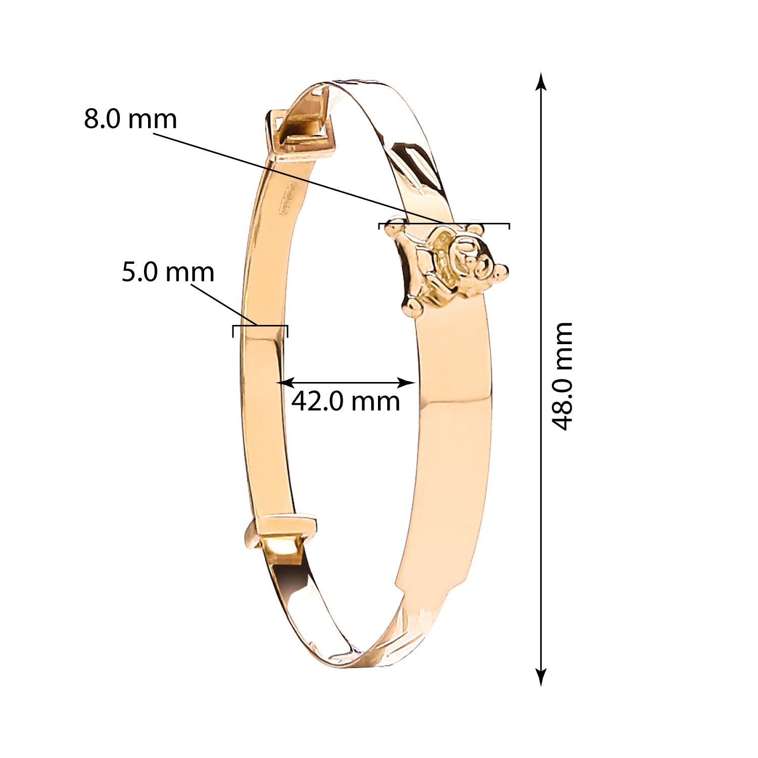 9ct Yellow Gold Expandable Bangle 5mm - FJewellery