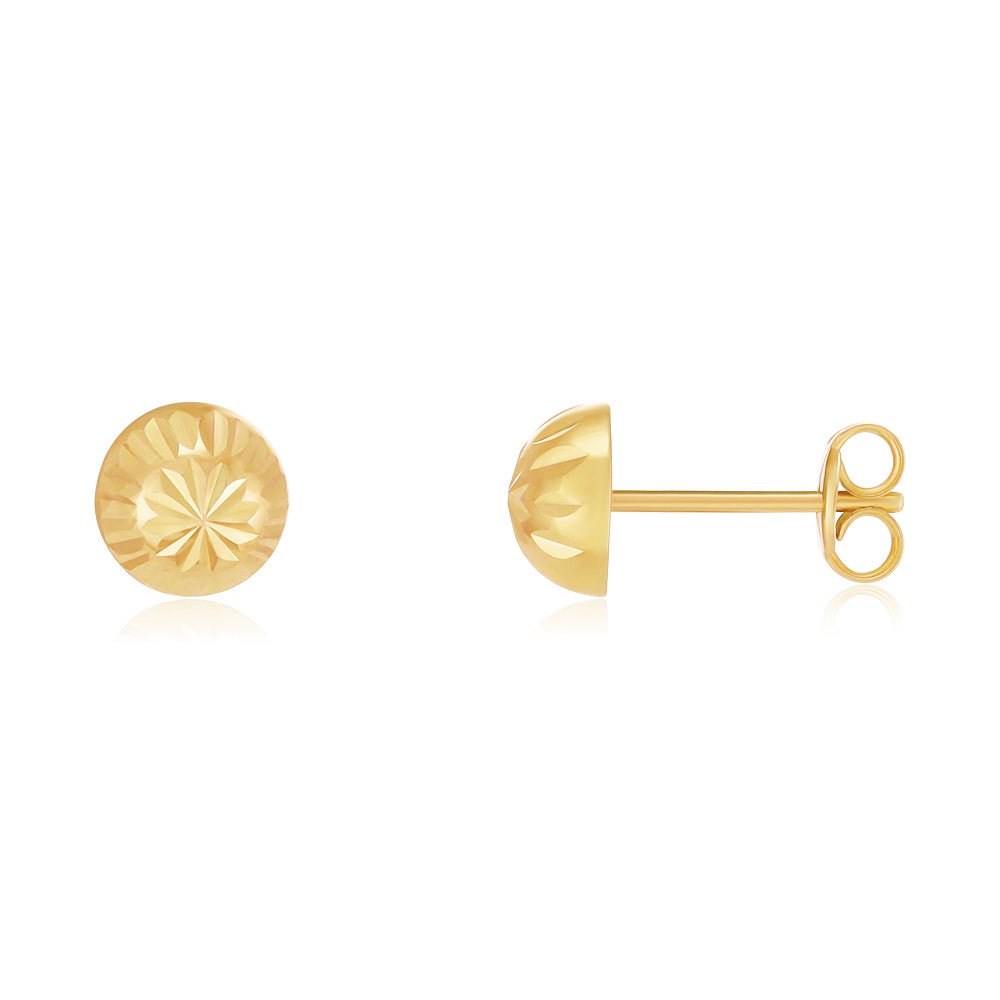 9ct Yellow Gold Faceted Studs - FJewellery