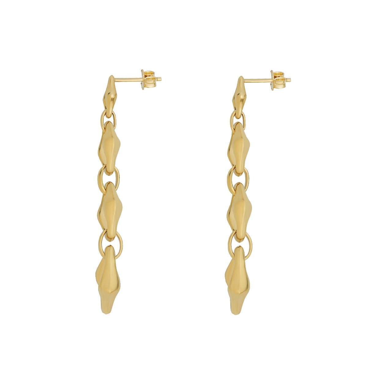 9ct Yellow Gold Fancy Earrings 14mm - FJewellery