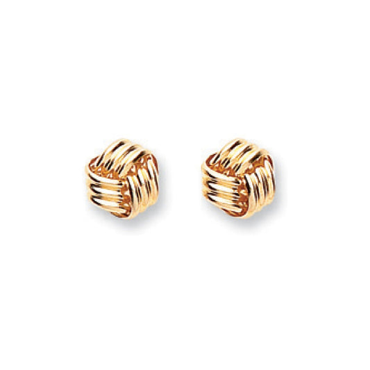 9ct Yellow Gold Fancy Knot Studs 5.6mm - FJewellery