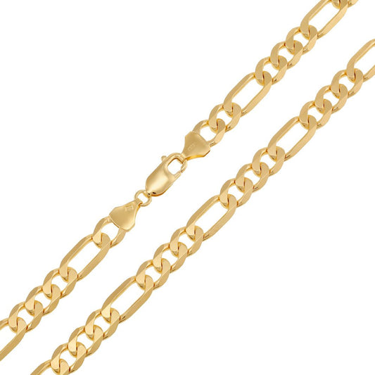 9ct Yellow Gold Figaro Chain 7.5mm - FJewellery