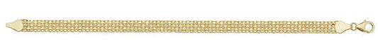 9ct Yellow Gold Flat Woven Bracelet - FJewellery