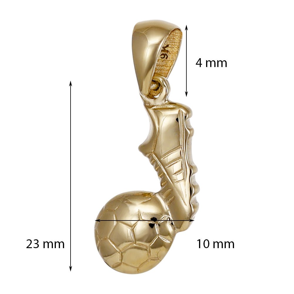 9ct yellow gold Football-boot Drop Pendants PD60-9-39-1 - FJewellery