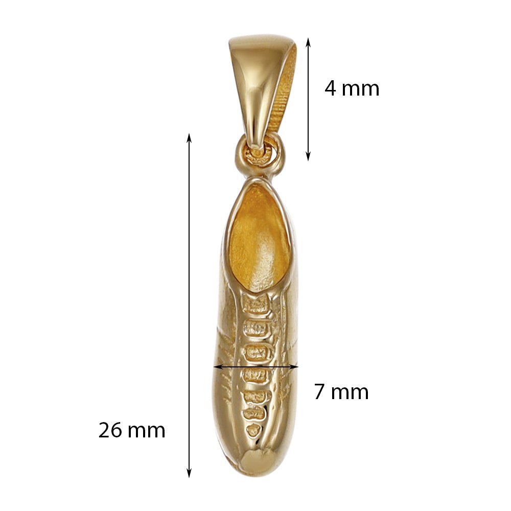 9ct yellow gold Football-boot Drop Pendants PD60-9-39-4 - FJewellery