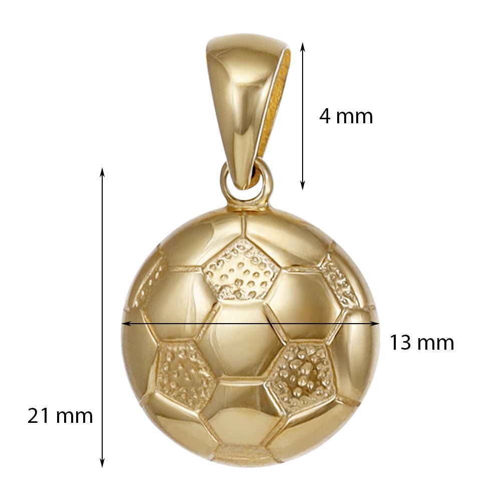 9ct yellow gold Football Drop Pendants PD60-9-40-15 - FJewellery