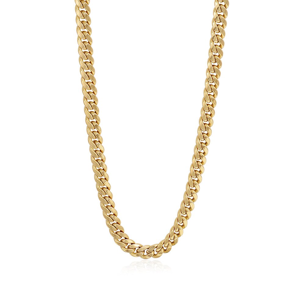 9ct Yellow Gold Hollow Domed Curb Chain DSH0588-18" - FJewellery