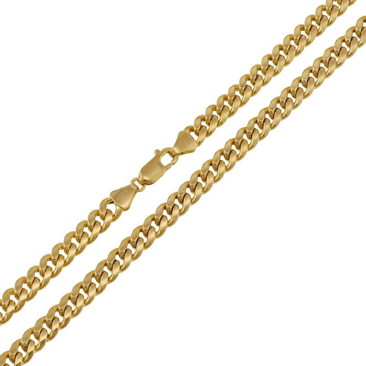 9ct Yellow Gold Hollow Domed Curb Chain DSH0588-18" - FJewellery